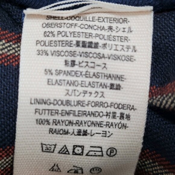 Free People Navy Striped Double Breasted Buttoned Cropped Jacket Small S - Picture 4 of 16